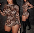 Leopard Mesh Romper